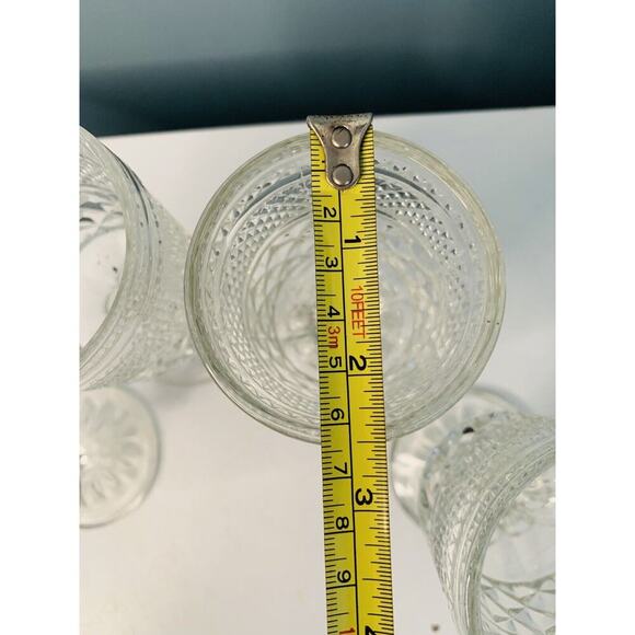 4 Anchor Hocking Wexford 5.5 oz Clear Rock Sharp Glasses Vintage Cut Glass 5.5” - Picture 4 of 9